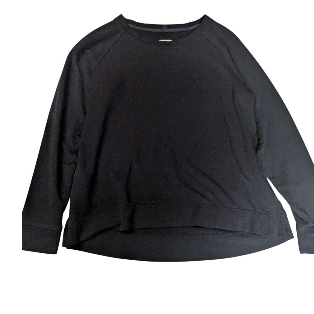 Lou & Grey Black Long Sleeve Raglan Sweatshirt Pullover Top‎ Women Size small